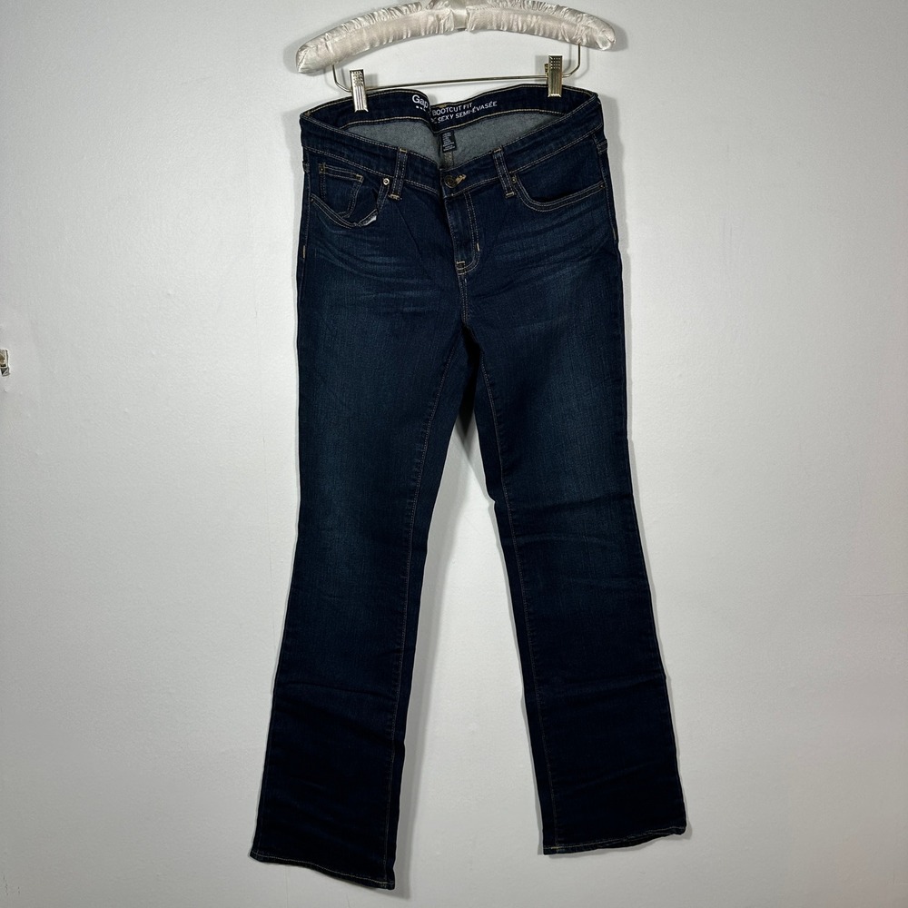 Gap Sexy Bootcut Jeans Womens 6/28R Dark Wash Excellent‎ Mid Rise Stretch Denim